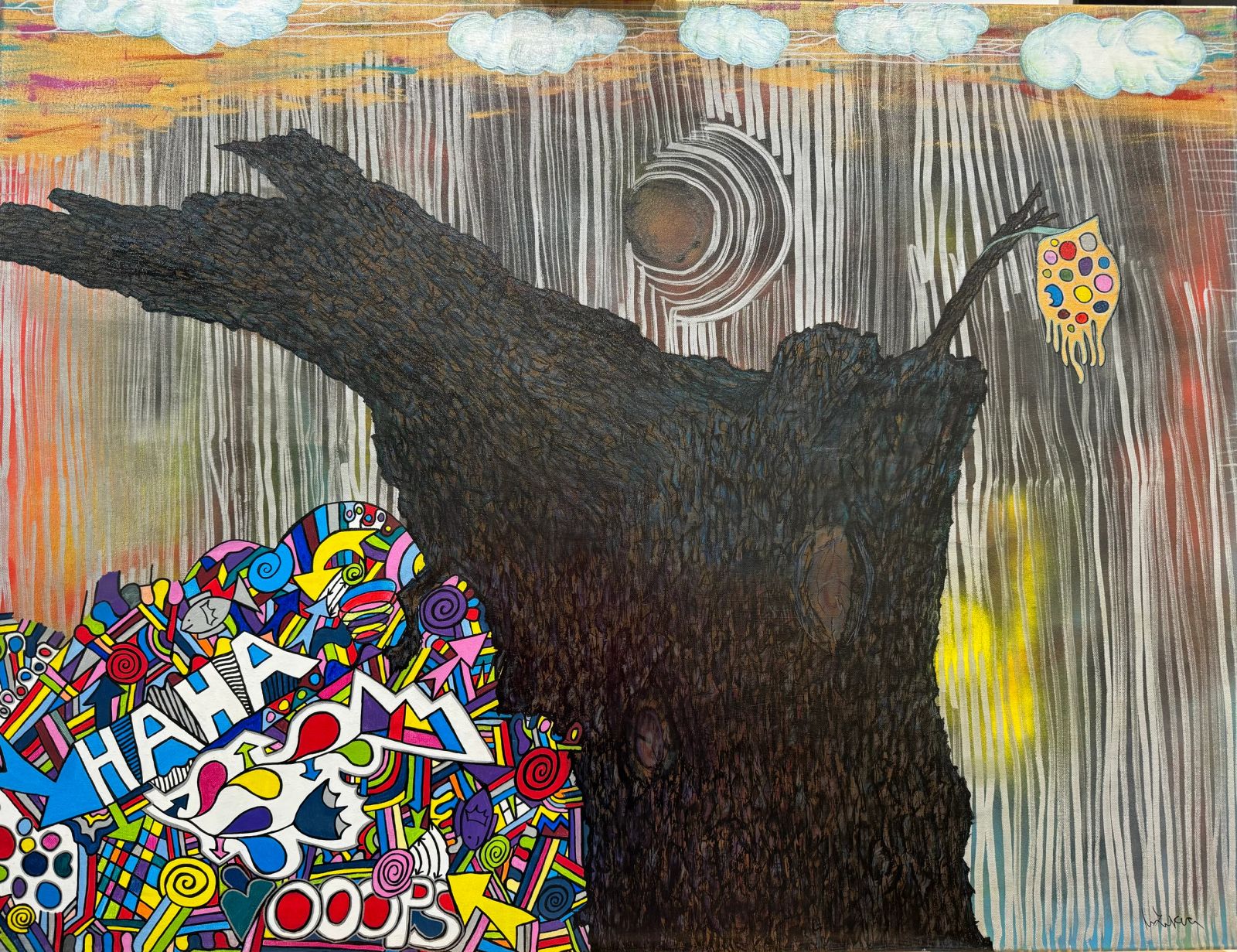 Sky Tree mixed media